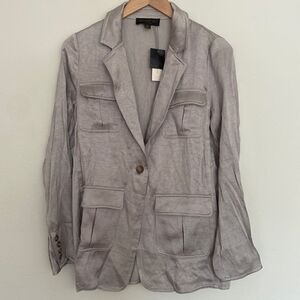 Current Air silver blazer jacket with 4 pockets size S has extra buttons no tie